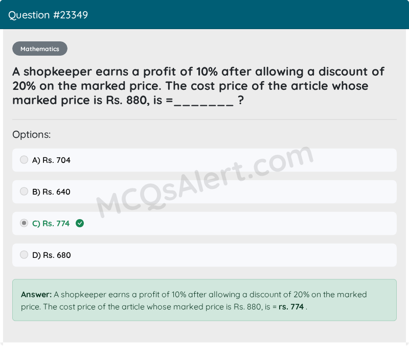 Question Screenshot