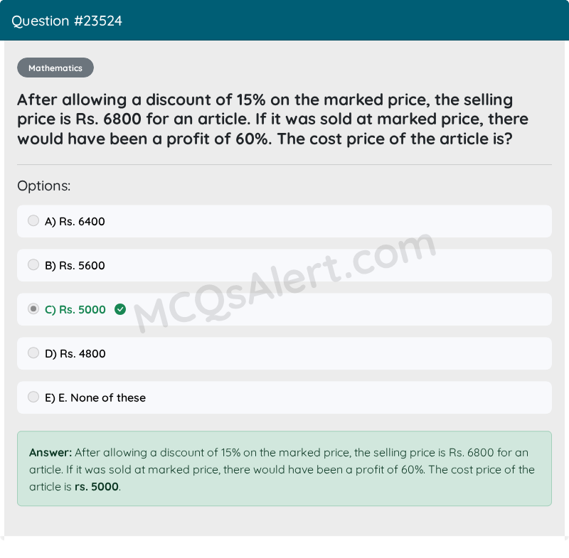 Question Screenshot