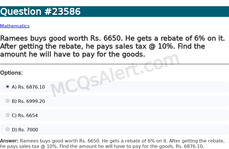 Question Screenshot