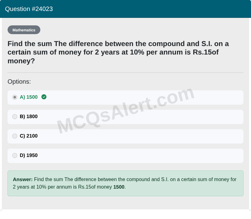 Question Screenshot