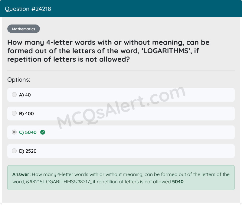 Question Screenshot