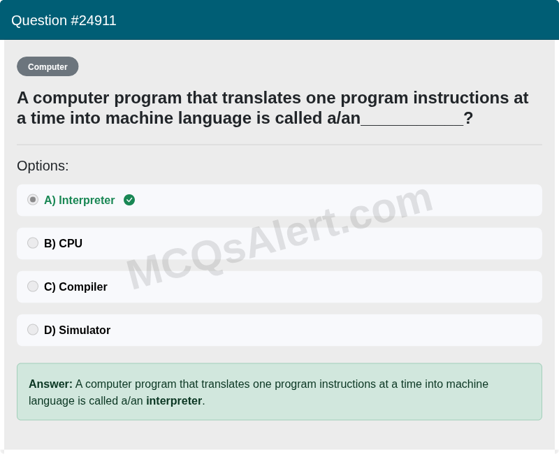 Question Screenshot