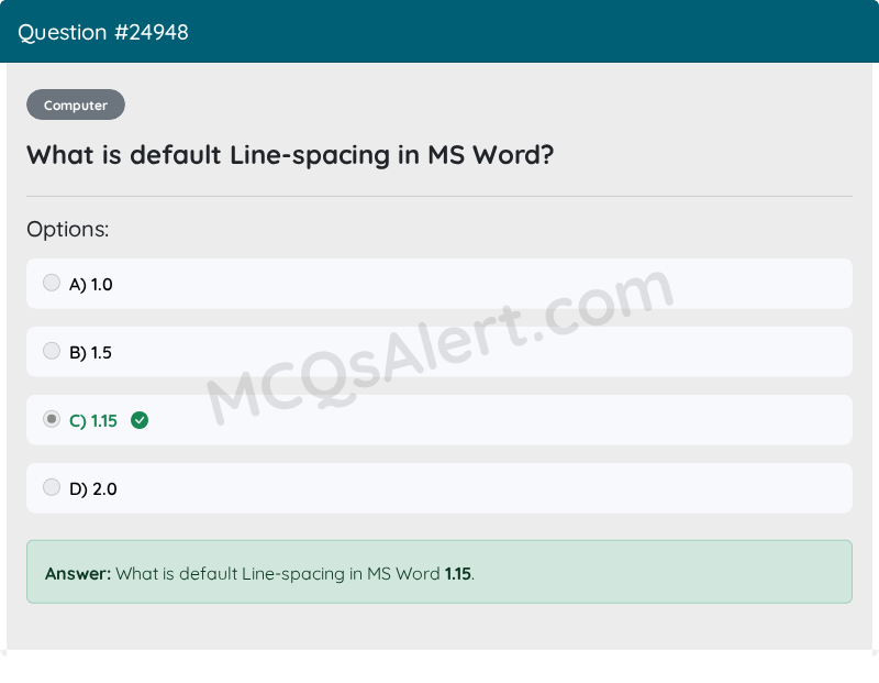 Question Screenshot
