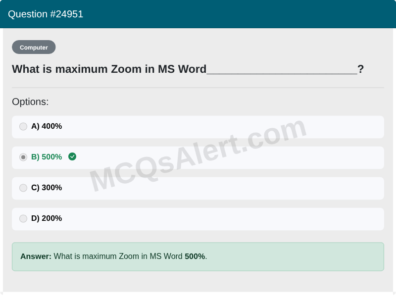 Question Screenshot