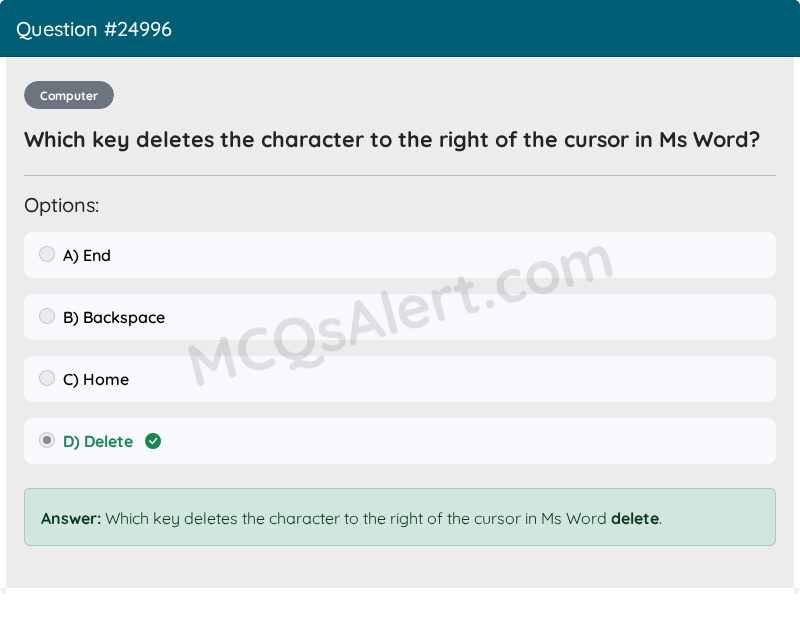 Question Screenshot