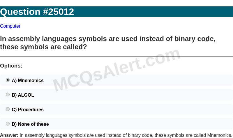 Question Screenshot
