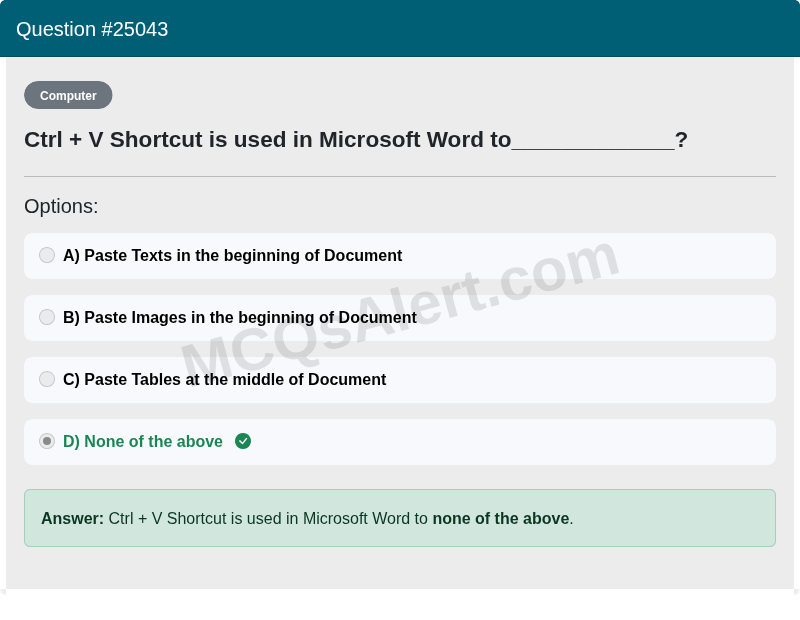 Question Screenshot