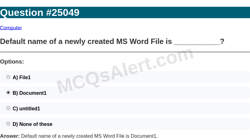 Question Screenshot