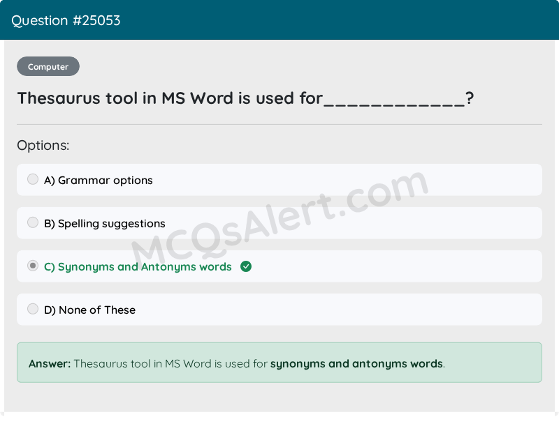 Question Screenshot