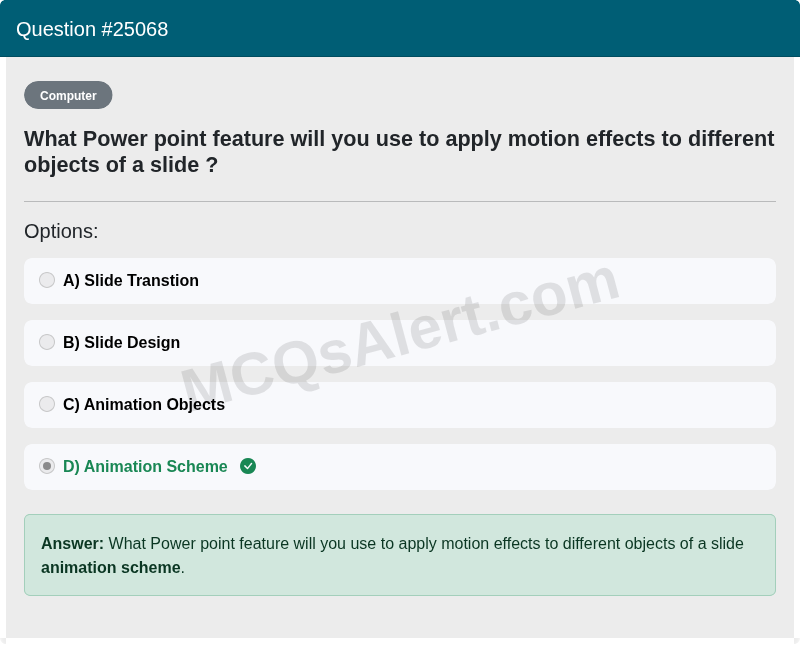 Question Screenshot