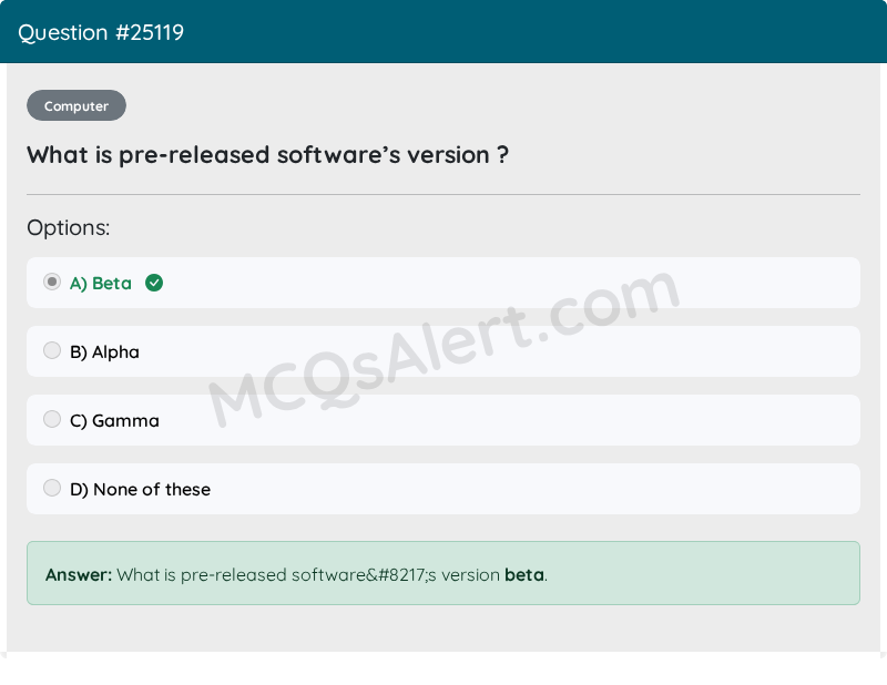 Question Screenshot