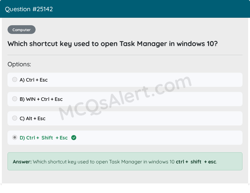 Question Screenshot