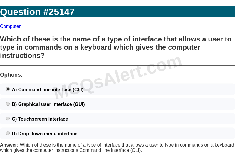 Question Screenshot