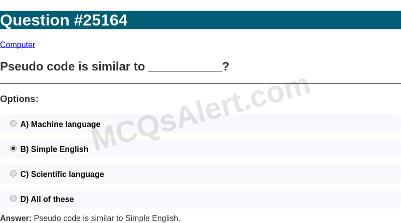 Question Screenshot