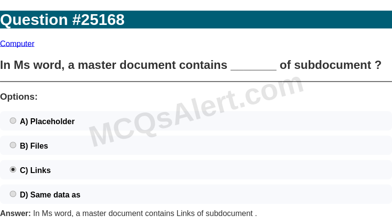 Question Screenshot