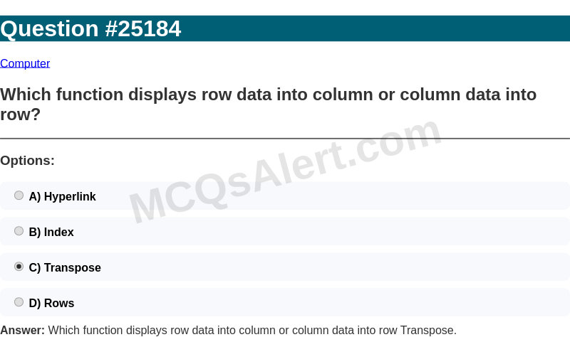 Question Screenshot
