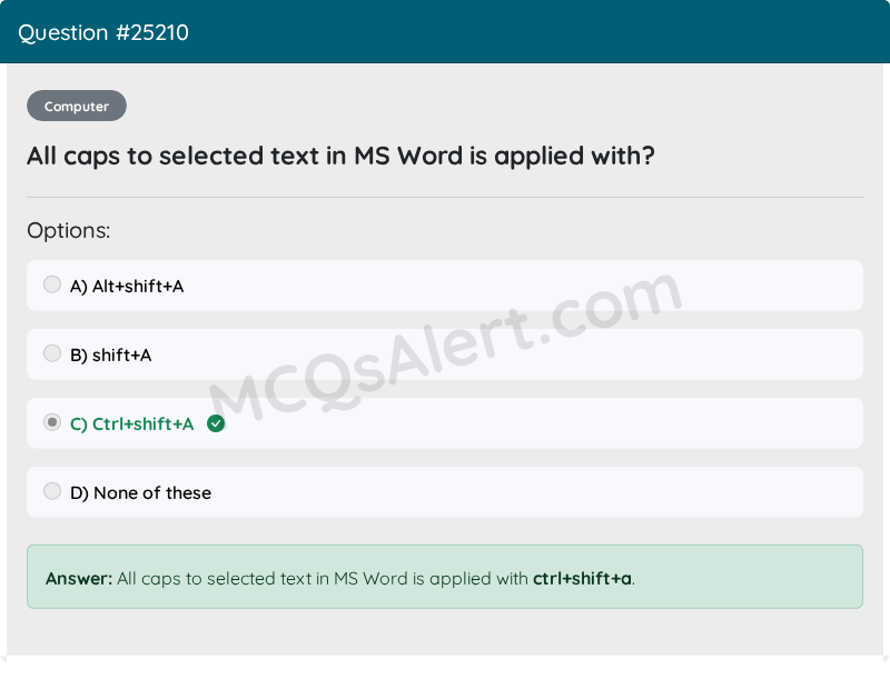 Question Screenshot