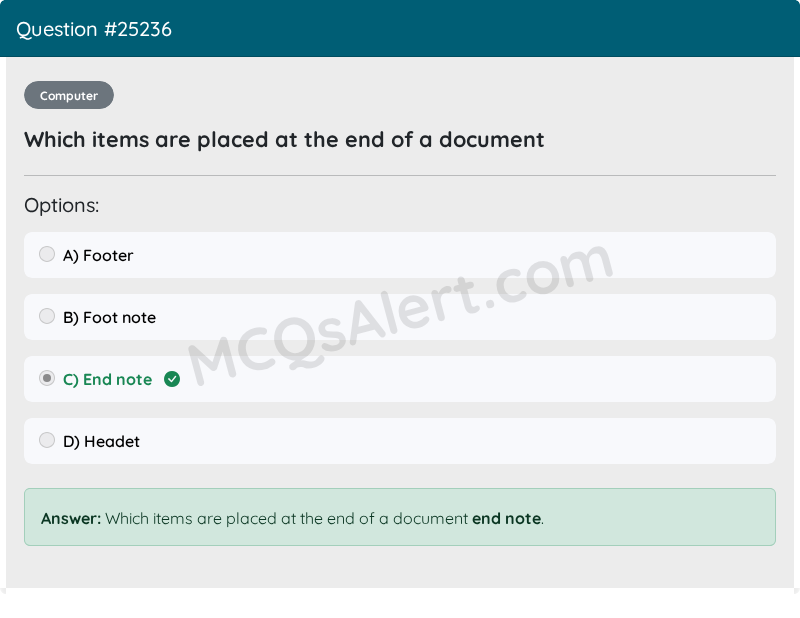 Question Screenshot