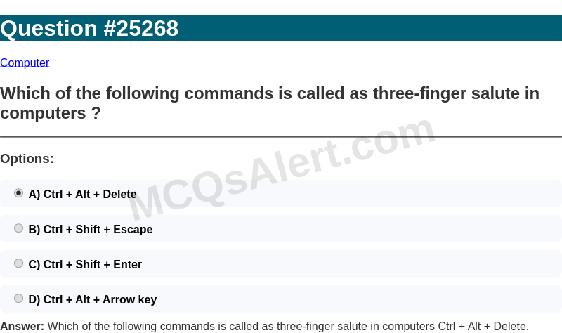 Question Screenshot