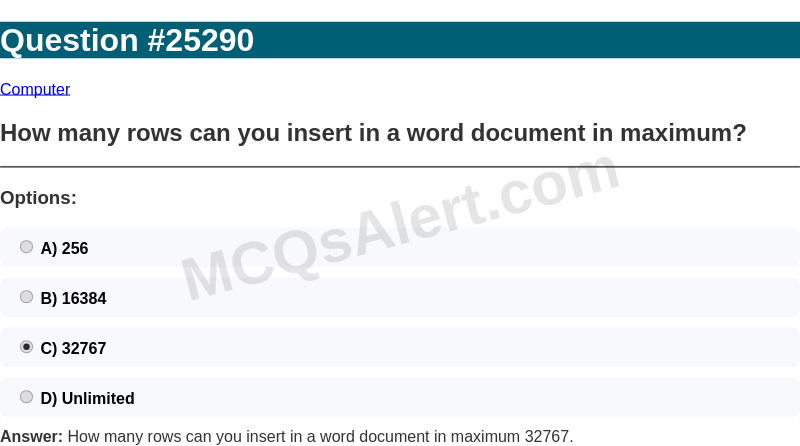 Question Screenshot