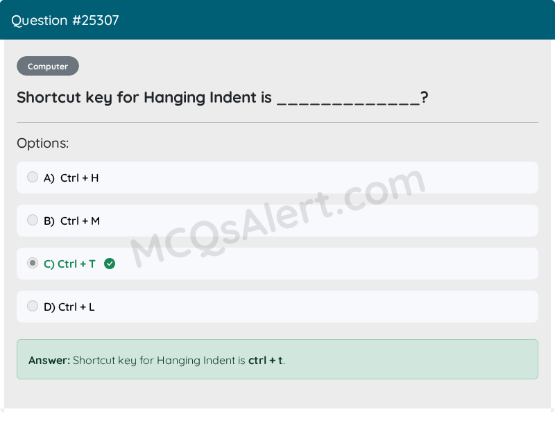 Question Screenshot