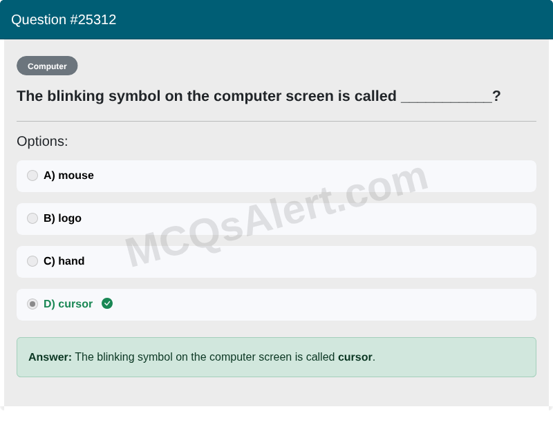 Question Screenshot