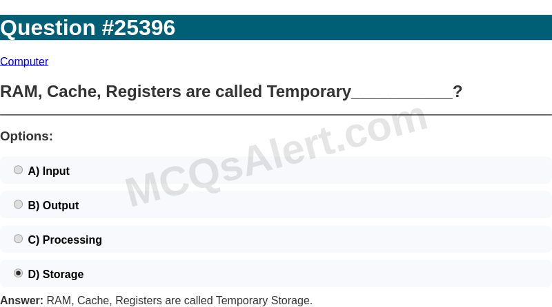 Question Screenshot