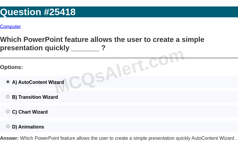 Question Screenshot