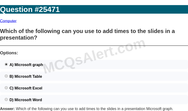 Question Screenshot