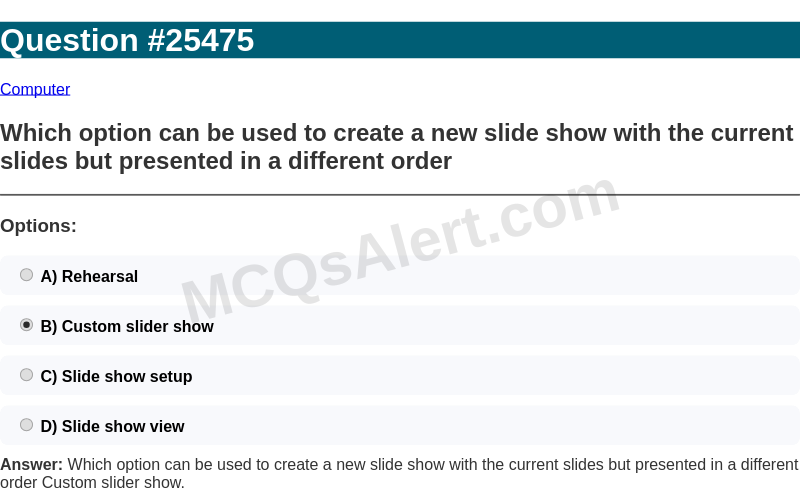 Question Screenshot