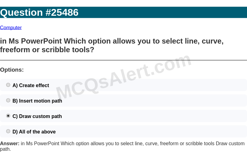 Question Screenshot