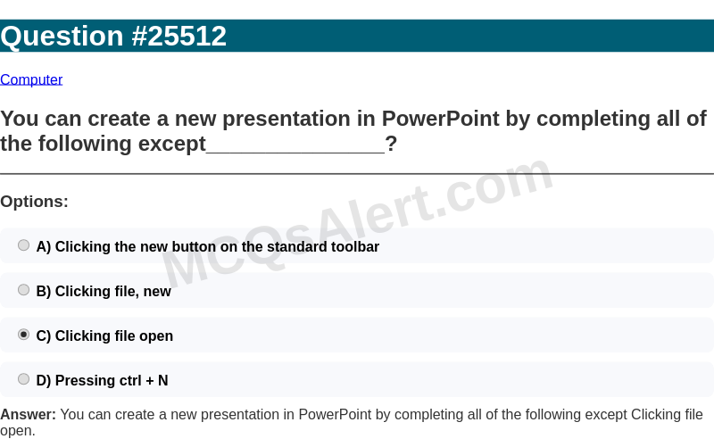 Question Screenshot