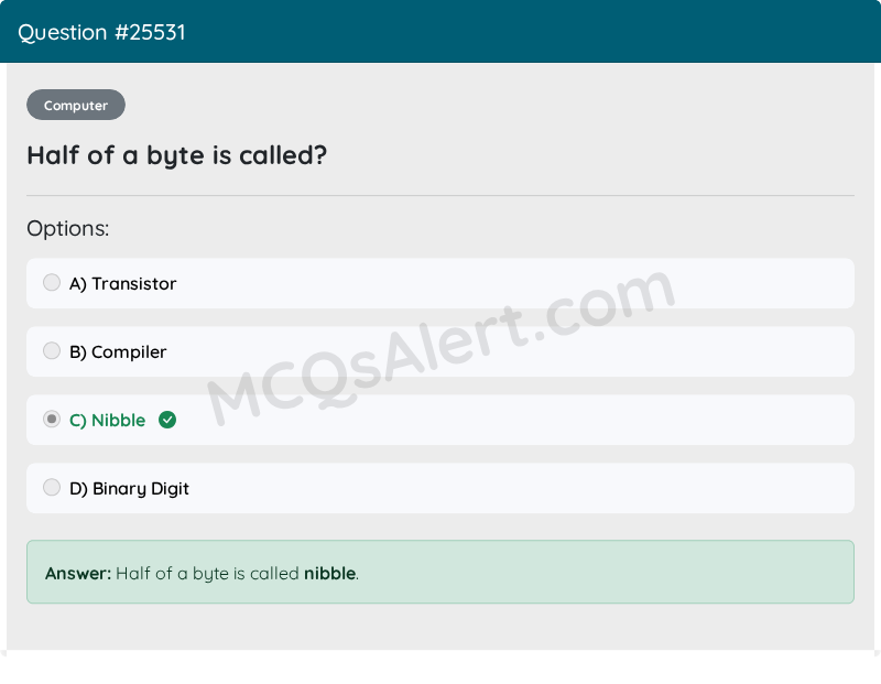 Question Screenshot