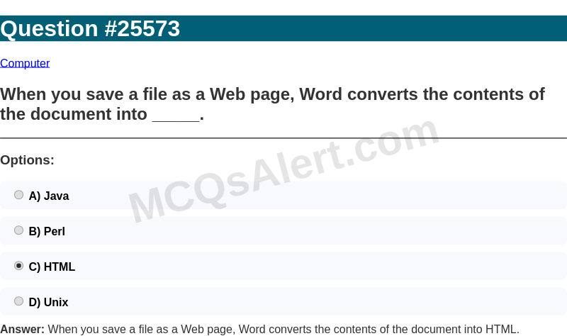 Question Screenshot