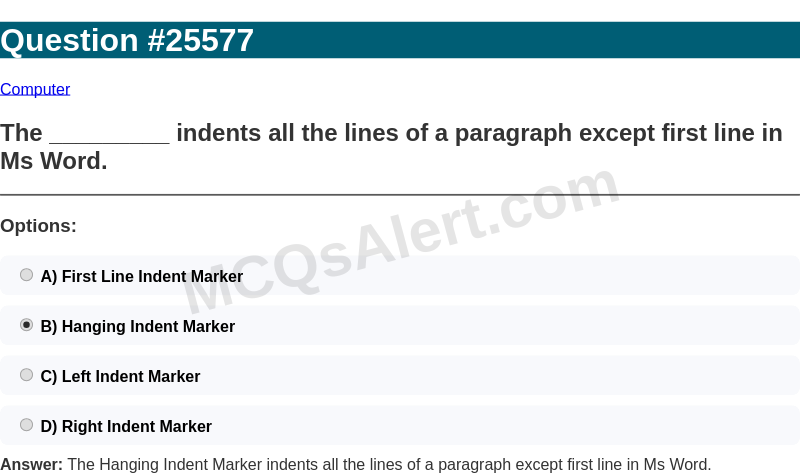 Question Screenshot
