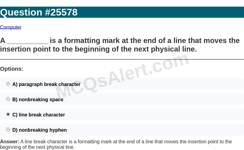 Question Screenshot