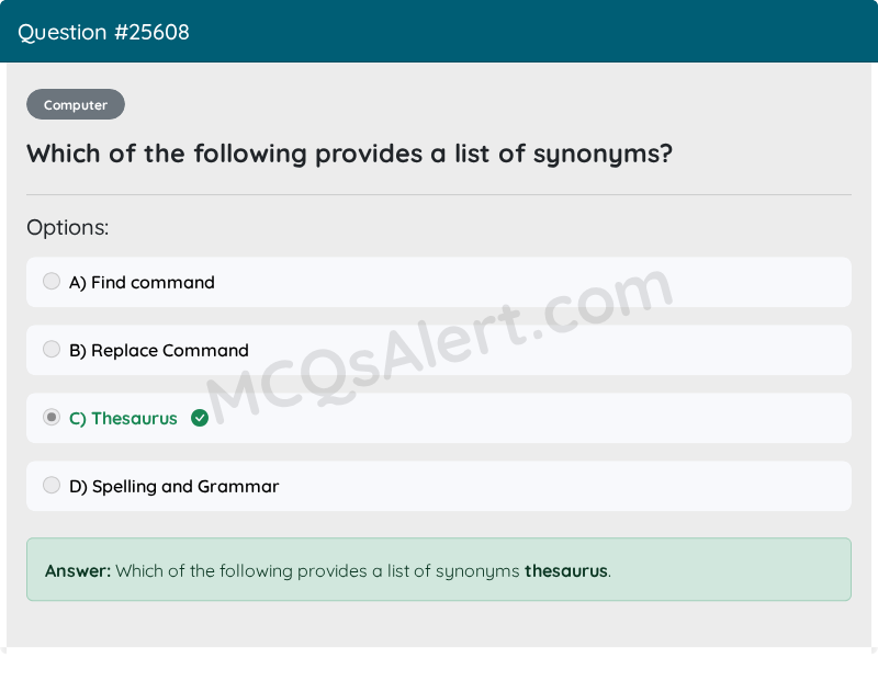 Question Screenshot