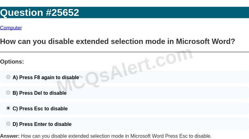 Question Screenshot