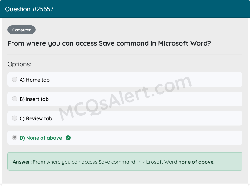Question Screenshot