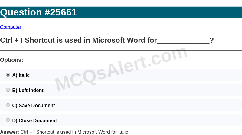 Question Screenshot