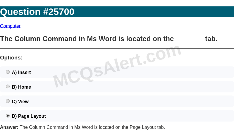 Question Screenshot