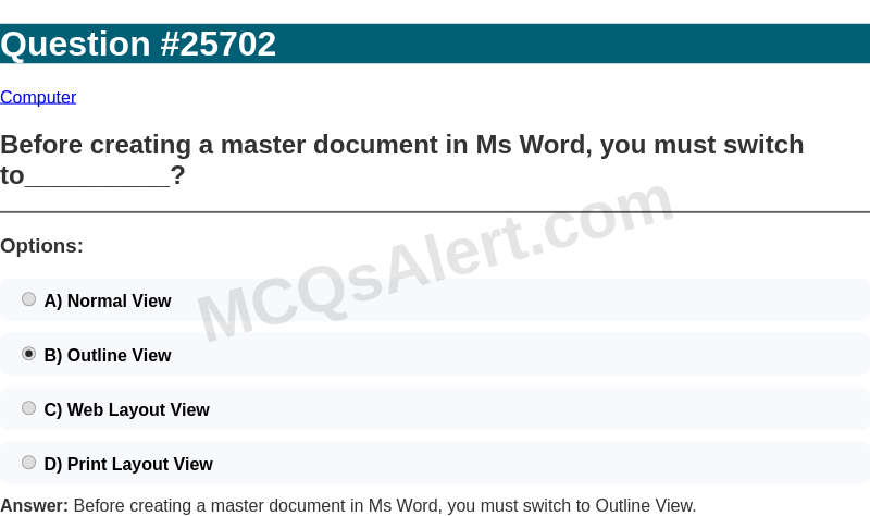 Question Screenshot
