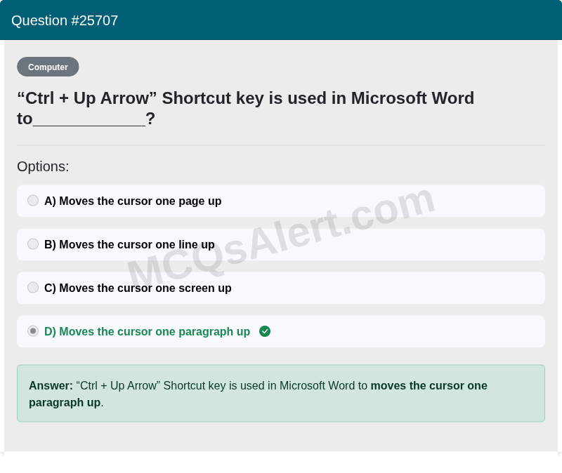 Question Screenshot