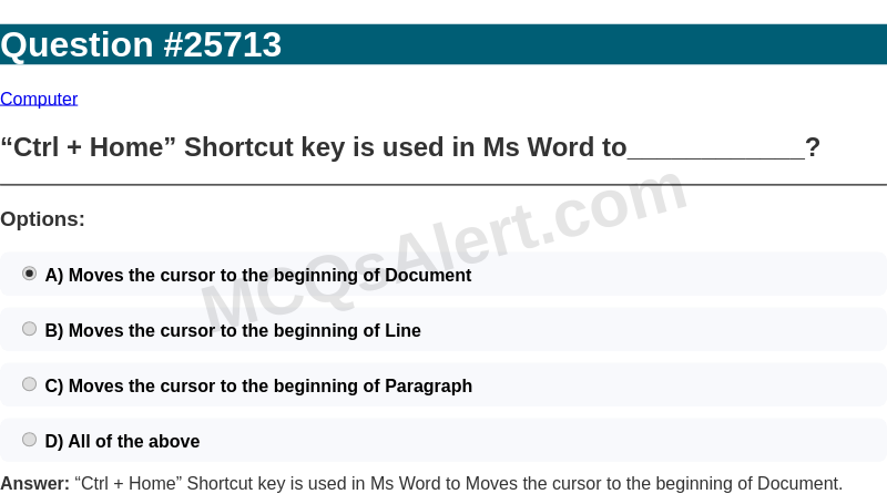Question Screenshot