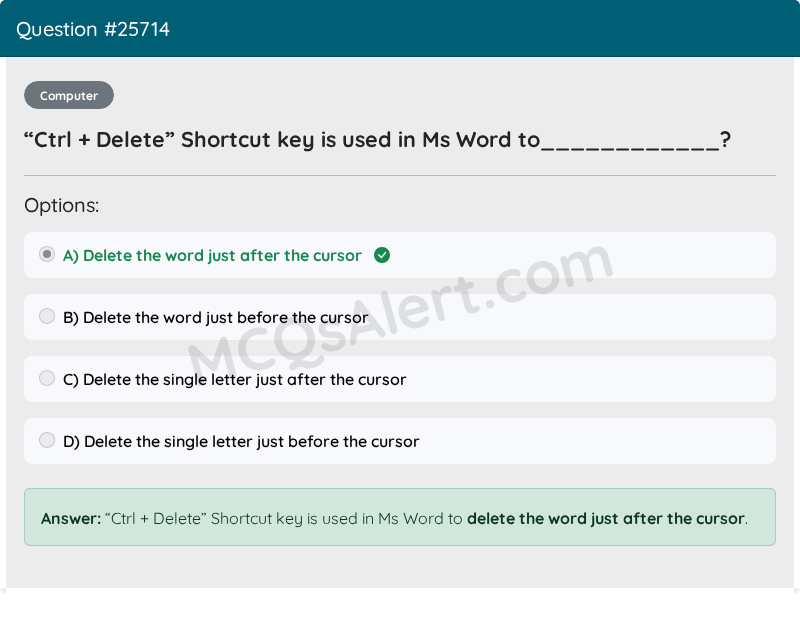 Question Screenshot