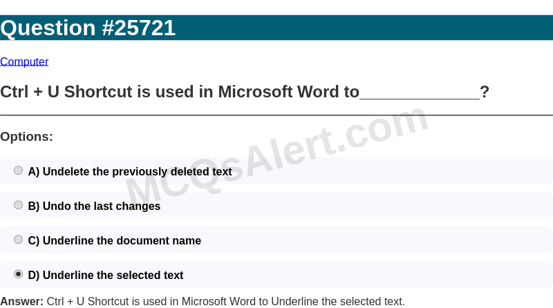 Question Screenshot