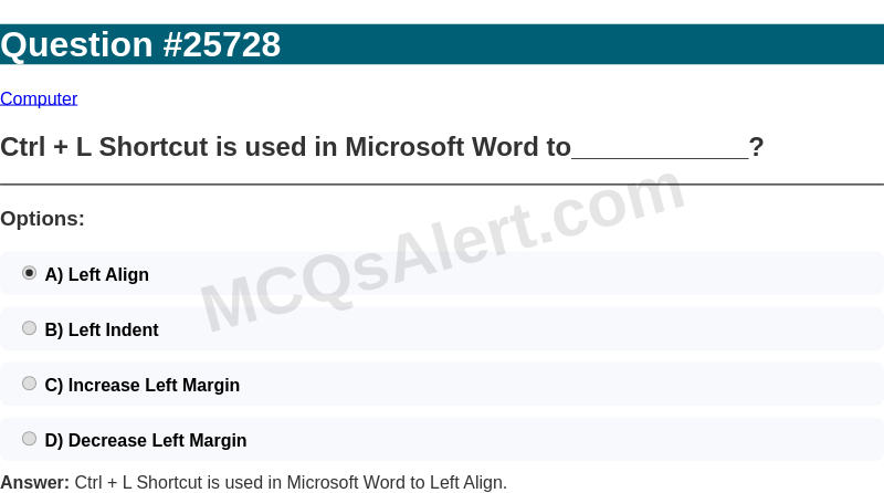 Question Screenshot