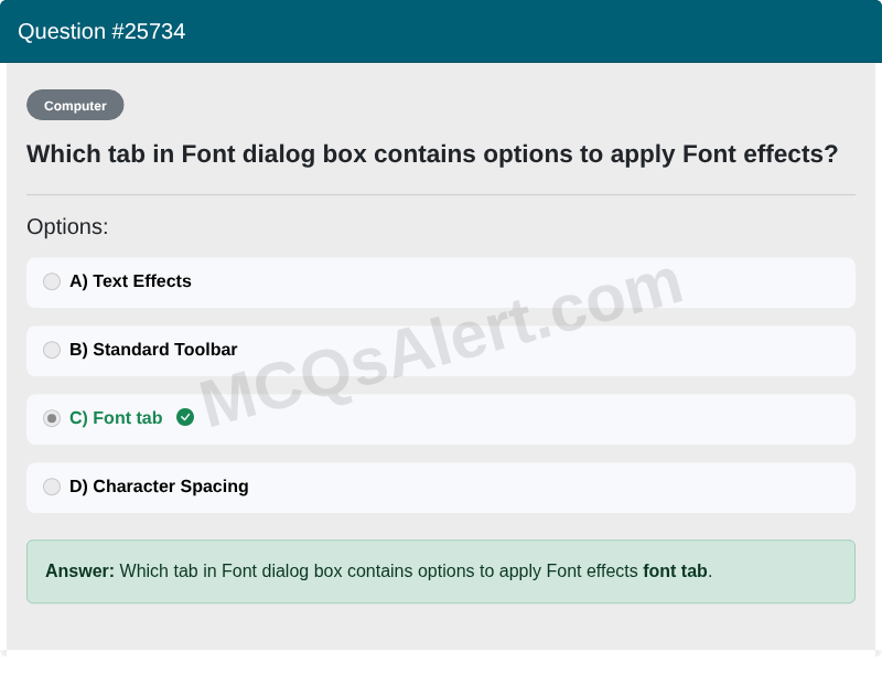 Question Screenshot