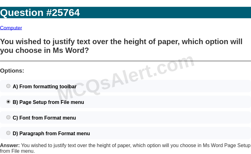 Question Screenshot