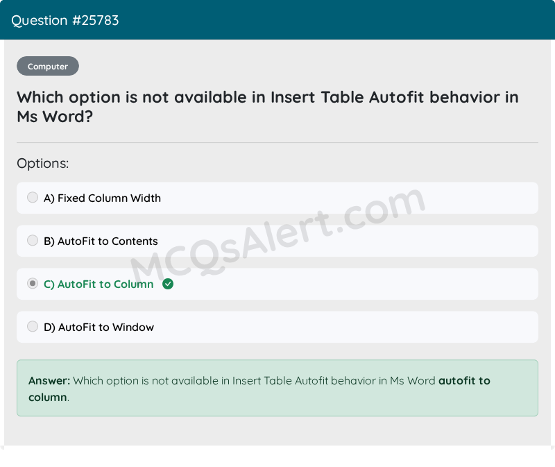 Question Screenshot